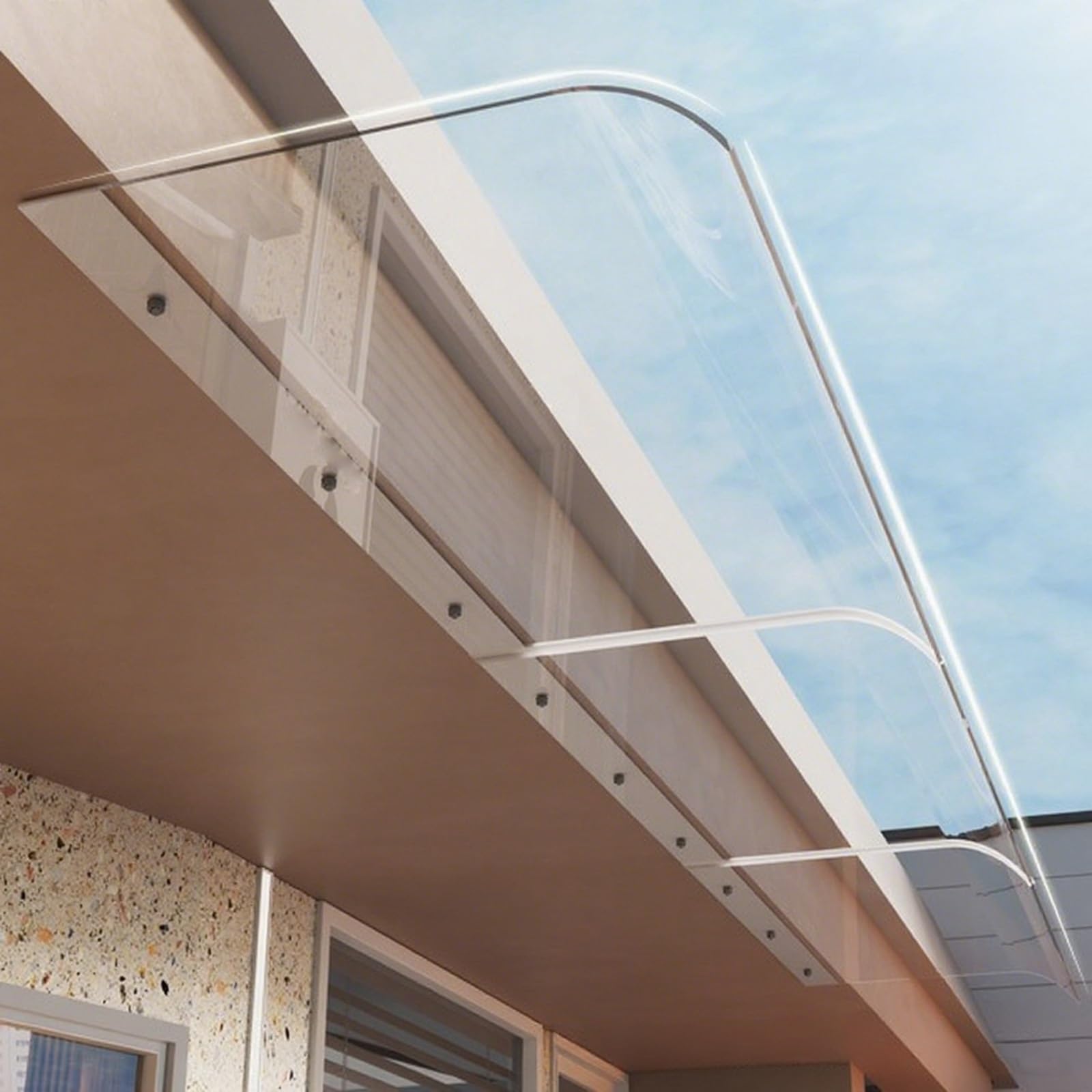 GJZQDKX Transparent Canopy Outdoor Awning for Doors & Patios Protects Against Rain Snow & UV Rays 40x80cm (15.7x31.5in) Perfect for Verandas & Terraces