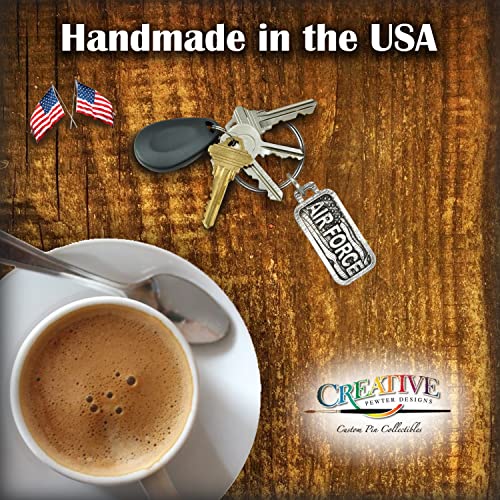 US Airforce Keychain, A1005KC, 1 3/4”, Pewter, 100% Handmade in the USA, Patriotic, Military, Armed Service, United States Air Force, Metal, Keychain, Key Chain, Key Ring, Over 100 Keychain designs4