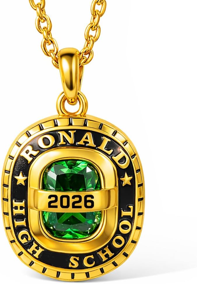Personalized Graduation Necklace with Birthstone Class of 2026 Graduation Gifts for Men Women Custom Engraved High School Name Jewelry Gift for Her Grad Pendant for College Graduate Daughter Son