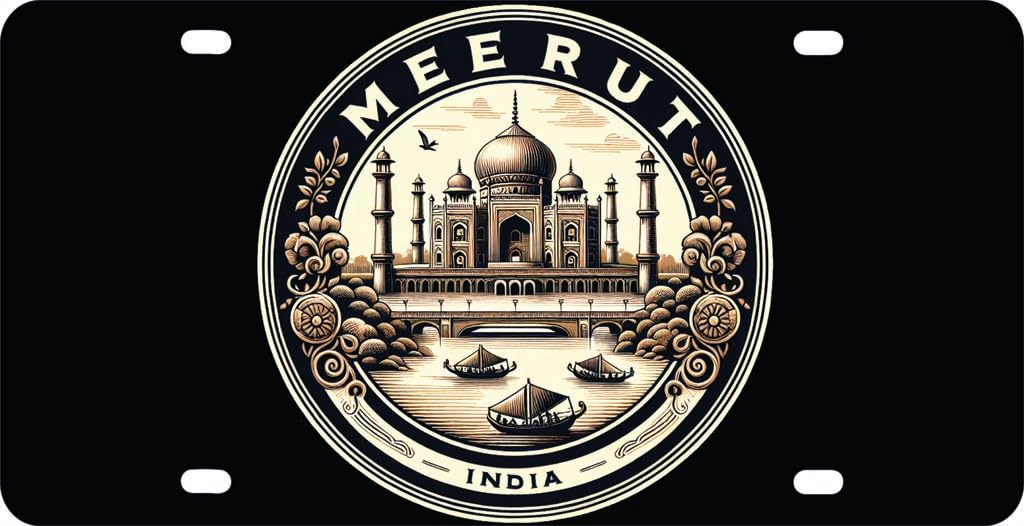 Meerut India Souvenir Destination Mini Metal License Plate 4.75 x 2.25 inch