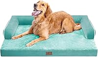 Vista 118 de Cama ortopédica extra grande para perros impermeable: cama de espuma viscoelástica para perros XL y extra grandes, sofá sofá, lavable con funda Azul