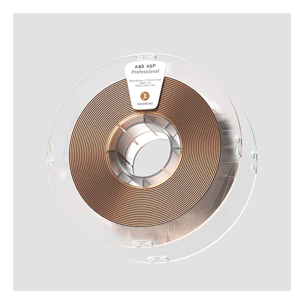 Hello Filament z nadrukiem 3D ABS, 1,75 mm gładka metalowa tekstura 1 kg, odpowiedni do większości drukarek 3D (kolor: Brązowy)