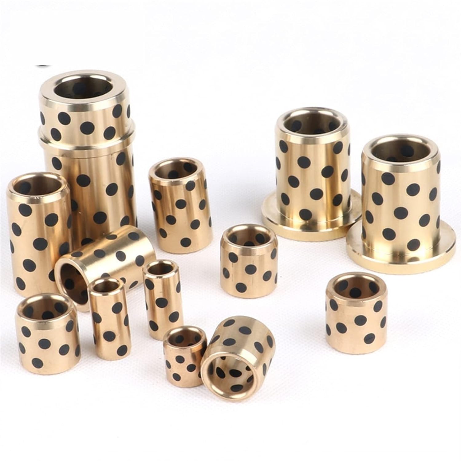 象嵌グラファイト銅スリーブ オイルフリーブッシング 自己潤滑油軸受銅スリーブ直径 5/6/8/10 1個(サイズ:6x10x12)