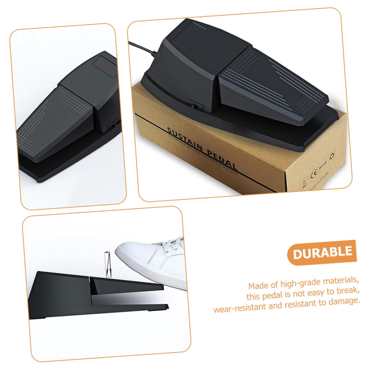 NOLITOY Pedale Sustain per Pianoforte Widened Design Antiscivolo Pedale Damper Robusto per Tastiera Midi e Pianoforte Digitale Accessorio Strumento Portatile