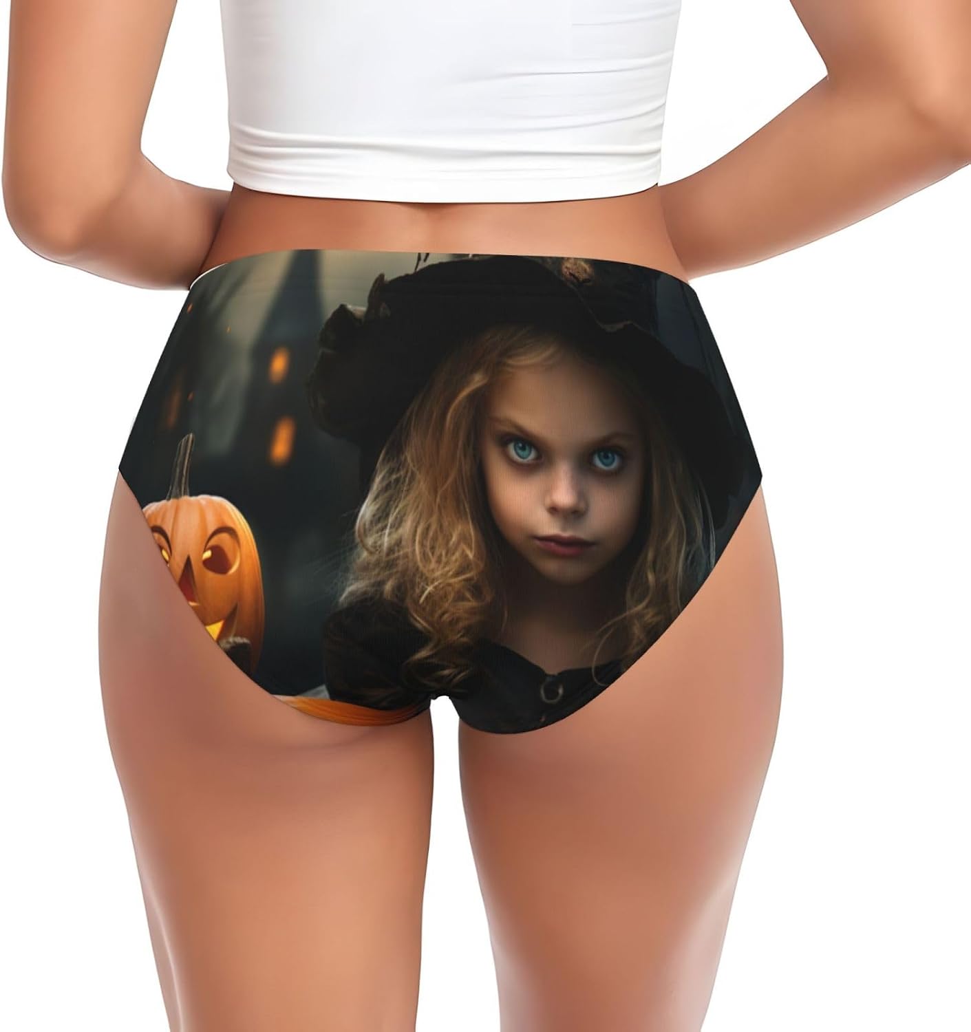 Halloween Horror Print Essential Women'S Briefs,Cotton Blend Underwear For Women In Convenient Multipack