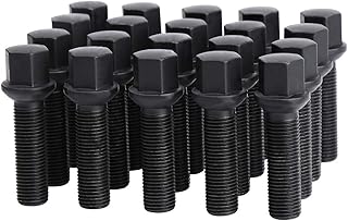 dynofit 14x1.5 Extended Lug Bolts for Wheel Spacers, 20pcs 40mm Shank/64mm Tall Ball Seat Aftermarket Lug Studs for A1 A2 A3 A4 A5 A6 A7 A8 S1 S2 S3 S4 S5 S6 S7 S8, Fit CC Golf Jetta Lavid Se Cayenne