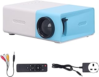 Mini Projector Different size plugs 1080P HD Inbuilt Speaker Mini Size Diffuse Reflection Imaging Portable Projector for Game Movie 100‑240V Home Theater Movie Projector with Remote(UK Plug)