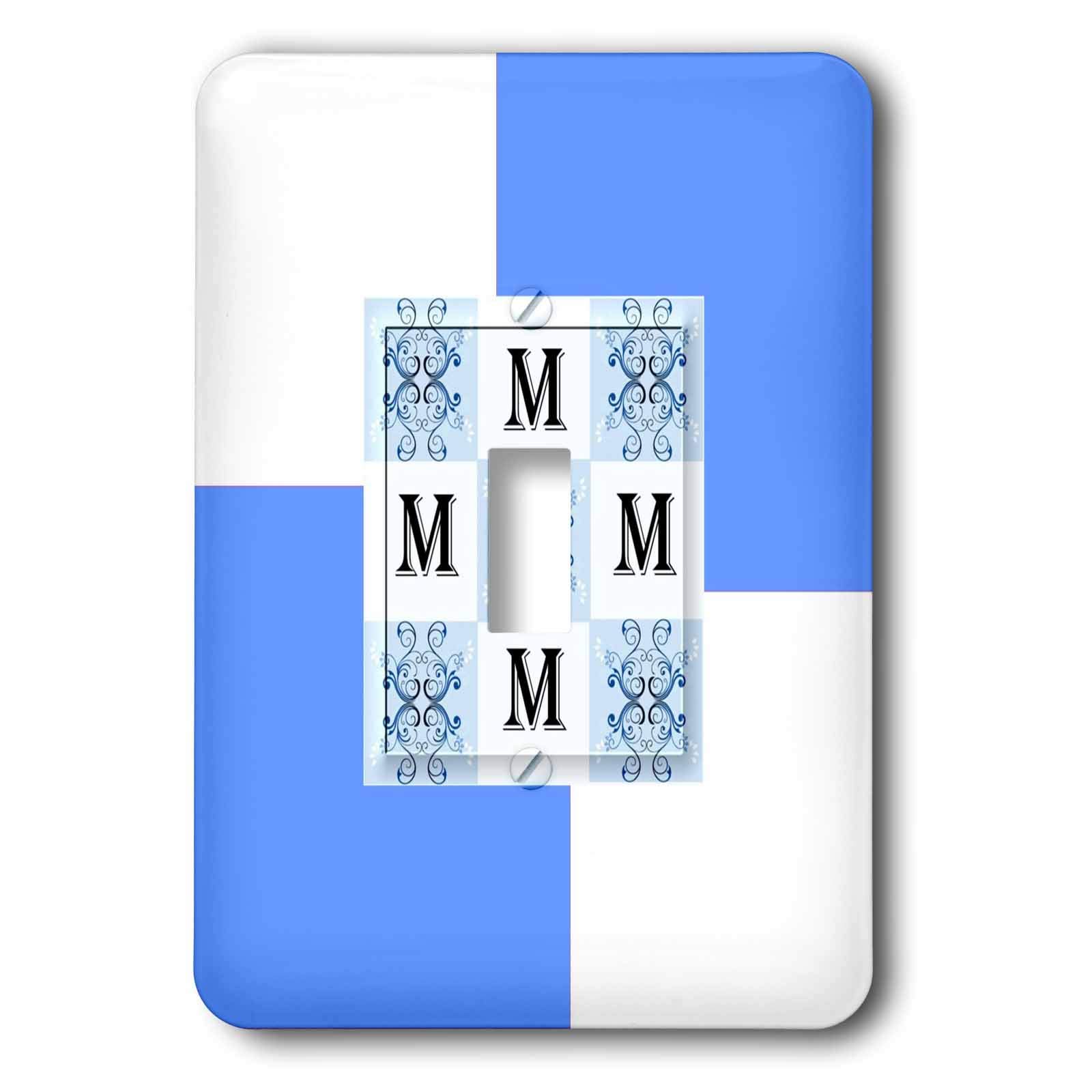 Interrupteur à baïonnette 3dRose monogramme au design imprimé mat