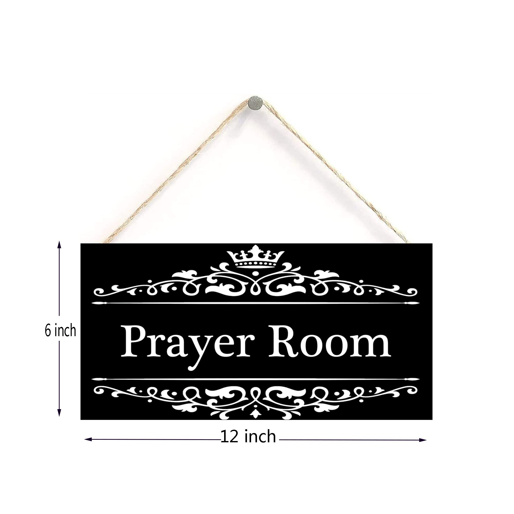 Prayer Room Sign Door Sign Decorative Wood Sign Home Decor,Wall Art?6 inch by 12 inch Hanging Sign