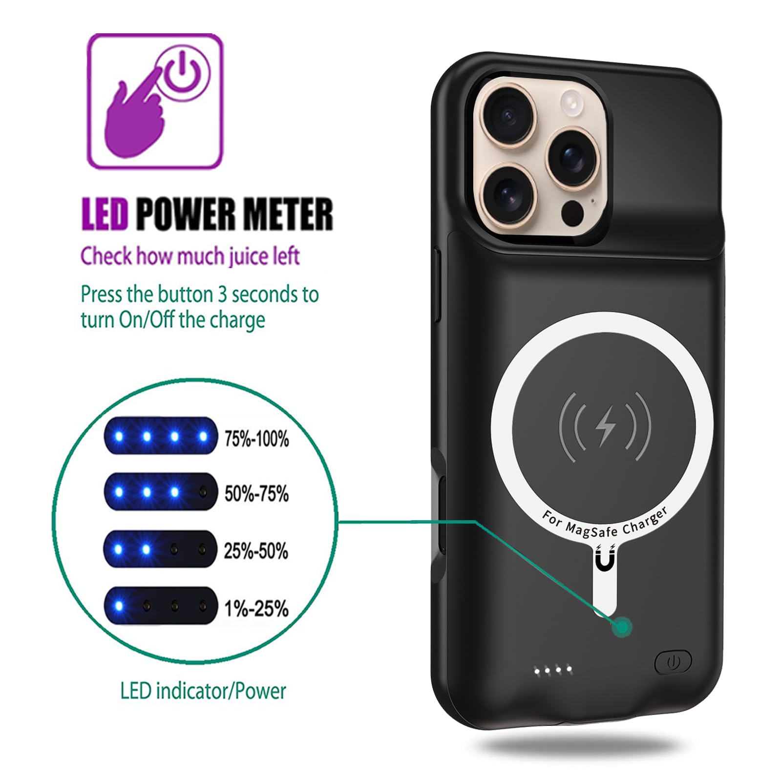 Amazon.com: Wireless Charging Case for iPhone 16 Pro Max