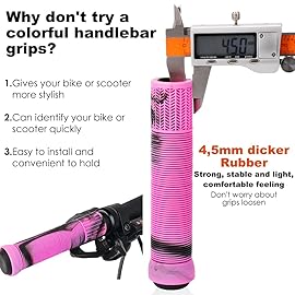 Scooter Grips - Mixed Color MTB & BMX Handlebar Grips | 145mm Soft Grips for Pro Stunt Kick Scooter, Mountain Bike