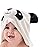 HIPHOP PANDA Hooded Towel - Rayon Made from Bamboo, Bath Towel with Bear Ears for Newborn, Babie, Toddler, Infant - Absorbent Large Baby Towel - Panda, 30 x 30 Inch