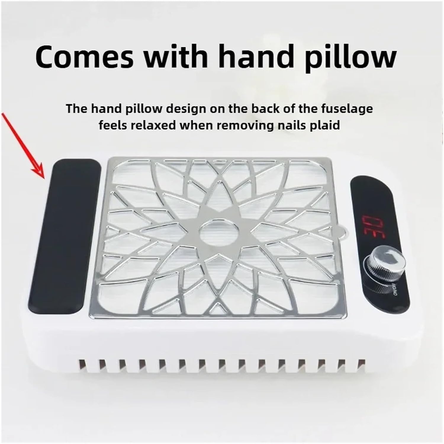 Nail Dust Collector, Nail Art Powerful Nail Dust Collector for Manicure Nail Vacuum Cleaner with Fitter Dust Fan Manicure Salon Equipment Tools,Manicure Dust Collector