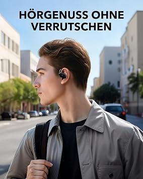 soundcore by Anker V20i Open-Ear Kopfhörer verstellbare Ohrhaken BT 5.4 komfortabel fester Halt starker Bass rauschfreie Telefonate IP55 LED 36h Akku Multipoint Connection