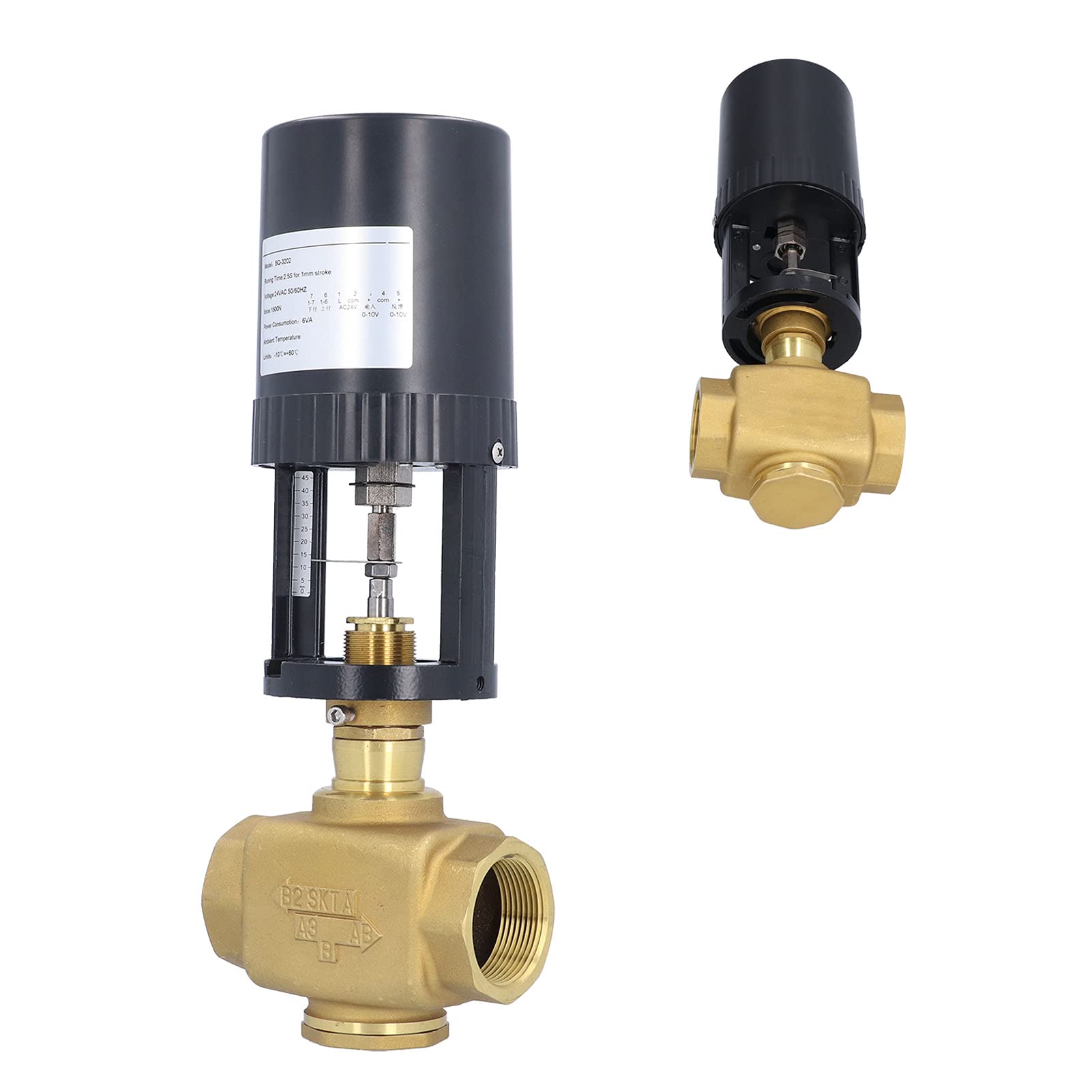 Valvola motorizzata elettrica Ottone BSP Valvola di controllo a 2 vie AC 24V Valvola di regolazione industriale per alimentazione Metallurgia chimica di petrolio (TN40)