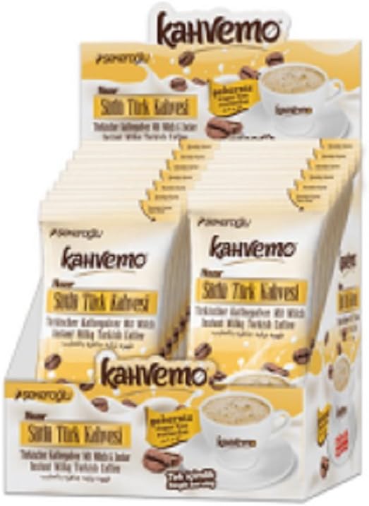 12 Packs of freshness Kahvemo Instant Turkish Crushed Coffee Turk Kahvesi
