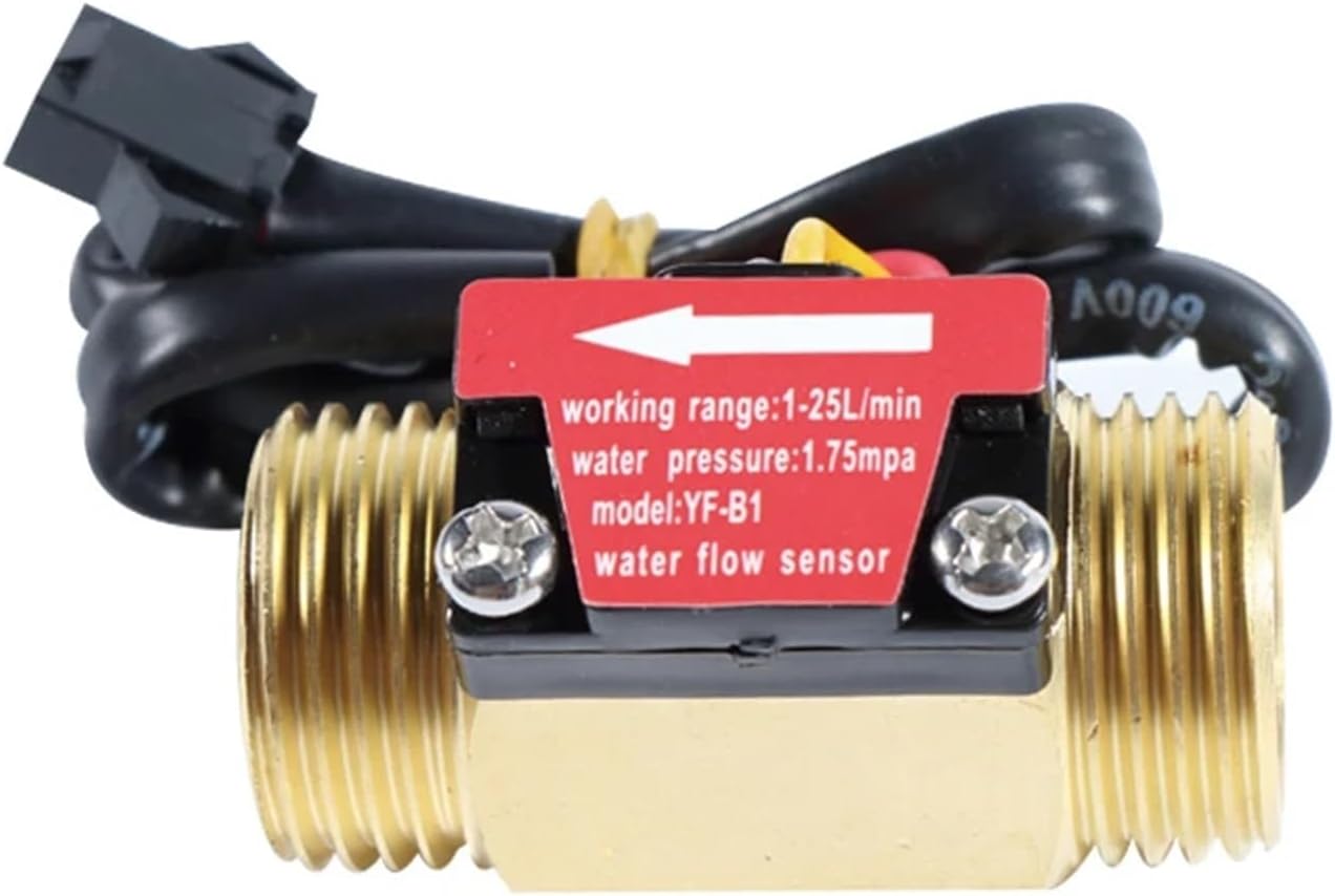 1Pcs DC3.5-24V Water Flow Sensor Brass Liquid Flowmeter Fluid Flow Sensor Switch 1.75MPa 1/2" 3/4" 1" 2" NPN Hall Flow Sensor Water(3/4")