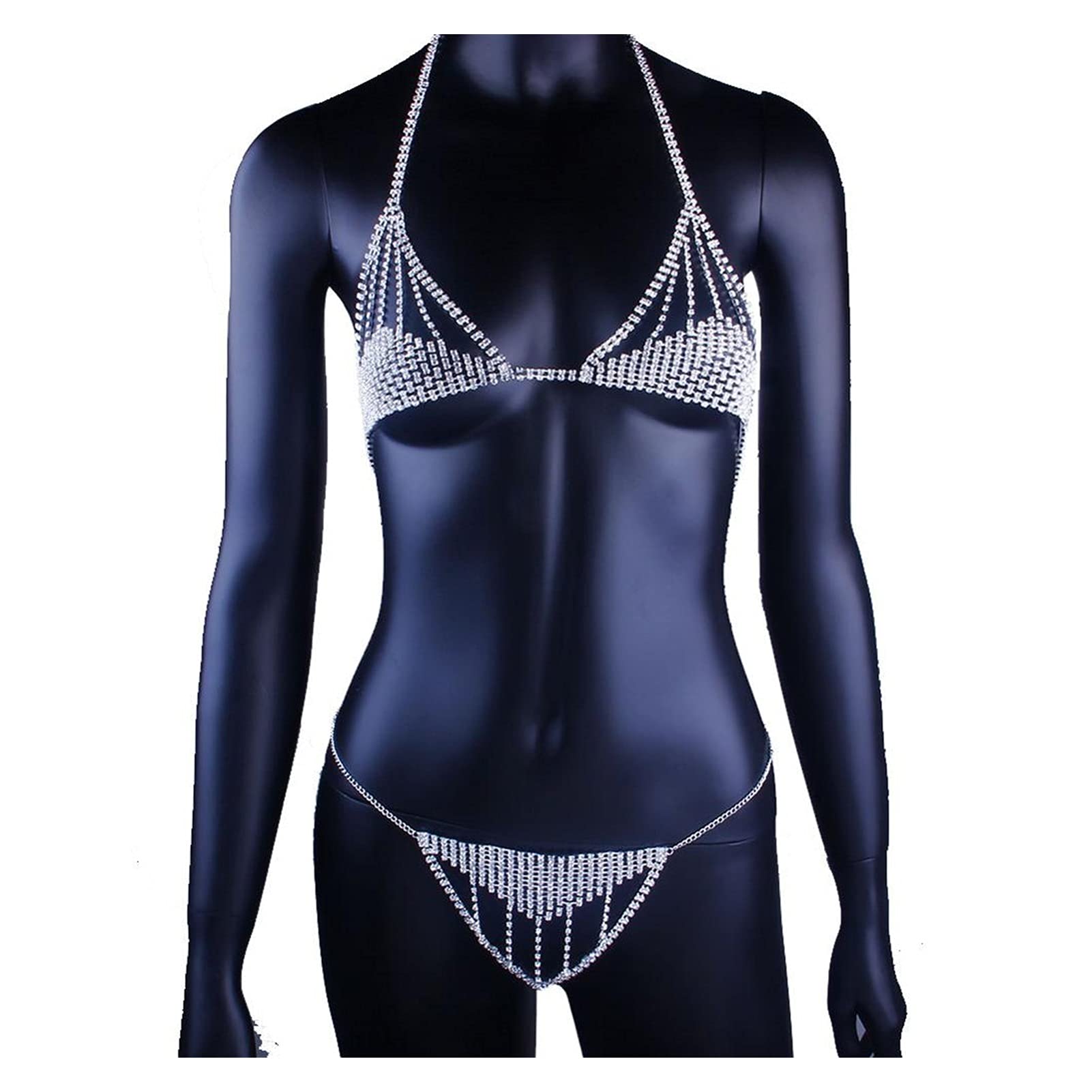 Łańcuszek do ciała Biżuteria do ciała Łańcuszek do bielizny dla kobiet Śliczny biustonosz i zestaw Biżuteria do bikini Łańcuszek do ciała (główny kolor kamienia: złoty, kolor: zestaw)