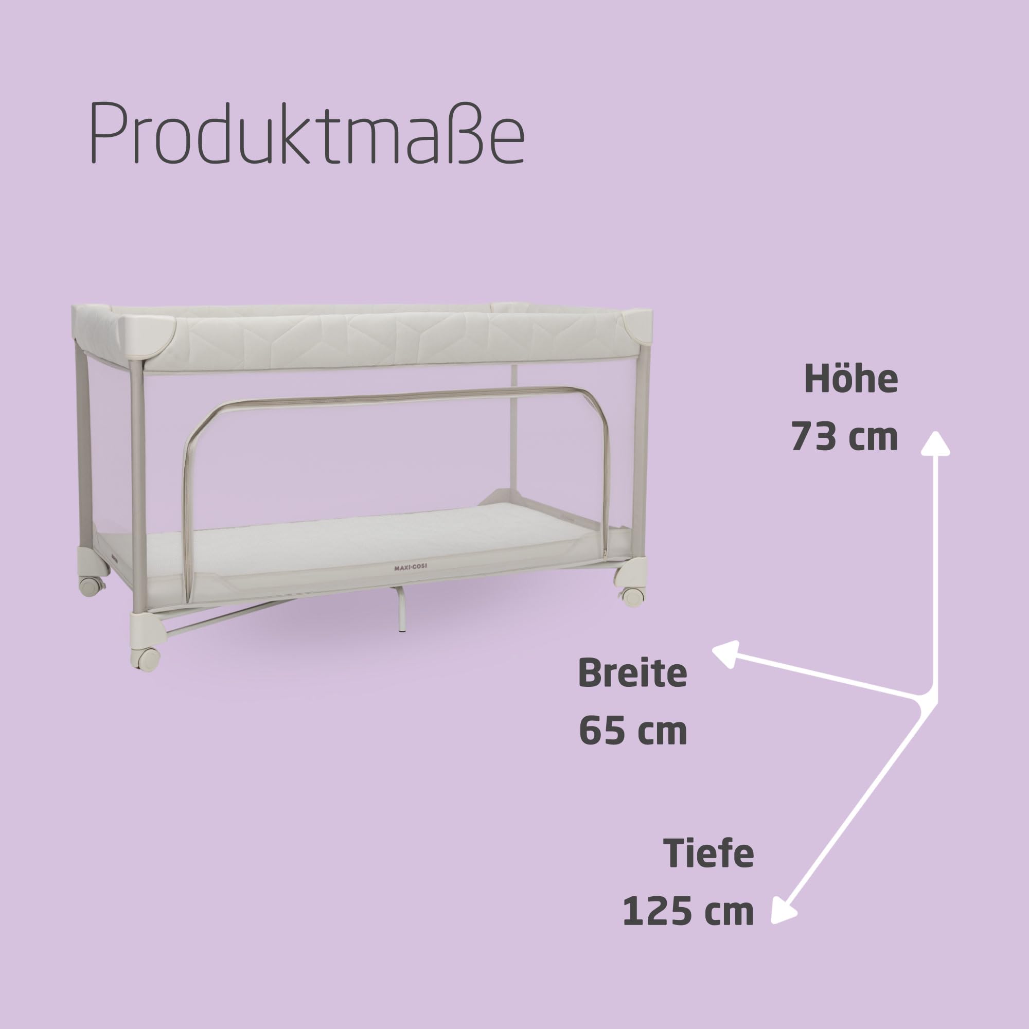 Maxi-Cosi Merlin 2-in-1 Reisebett & Spielplatz, 0–4 Jahre, bis 18 kg, 120×60 cm, CloudCore-Matratze, Elegance Beige