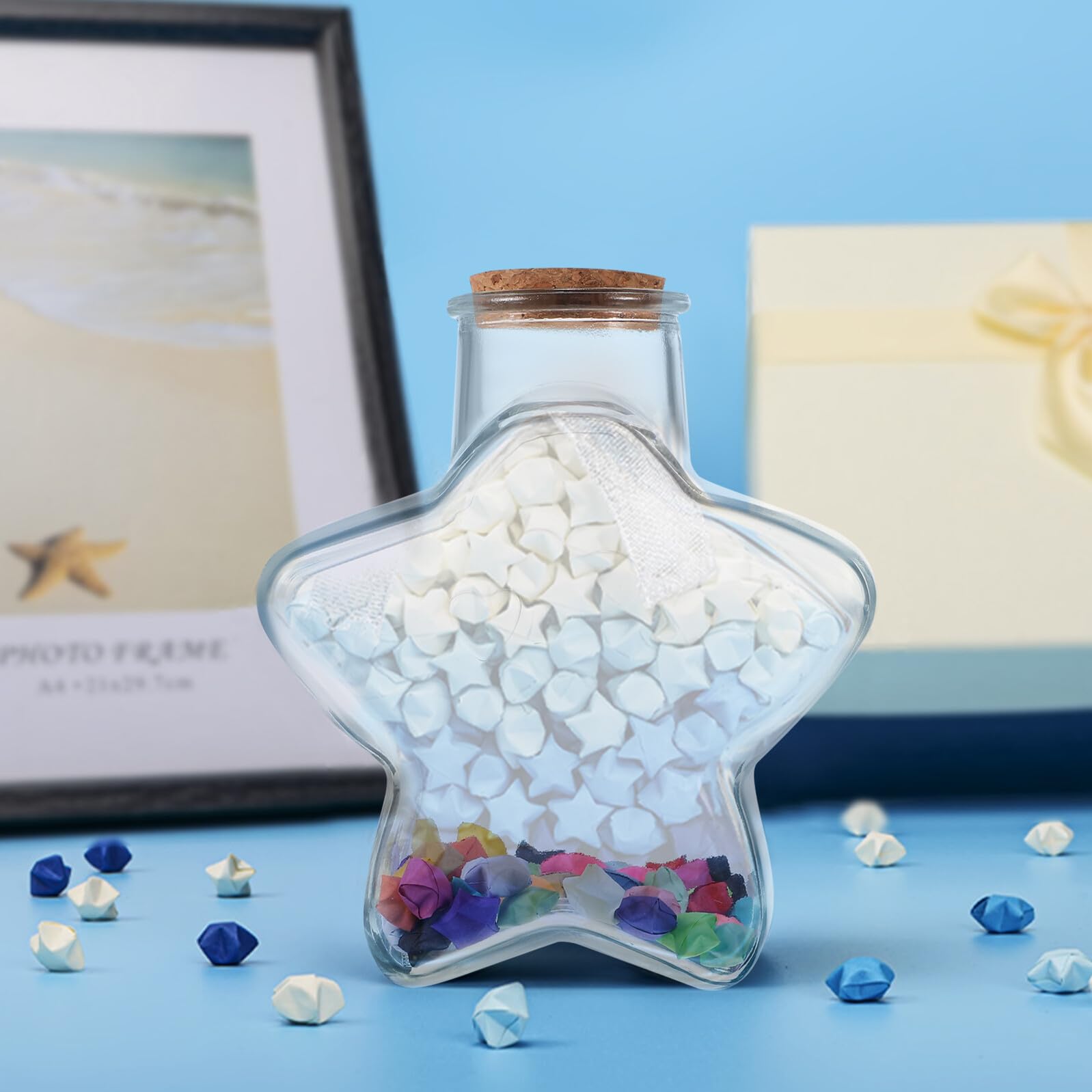Carta Origami a Stella Colorata con Barattolo di Vetro 540 Fogli