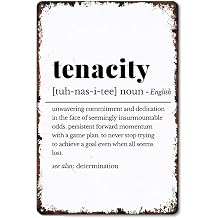 Tenacity Definition Poster 8x12 Inch Vintage Aluminum Metal Tin Signs-For Living Room Kitchen Patio Porch Backyard Home Decor Wall Decor