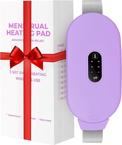 Miniatura 8 de Glyduny Almohadilla térmica menstrual, almohadillas de calentamiento de período para calambres con 6 niveles de calor y 6 modos de masaje,