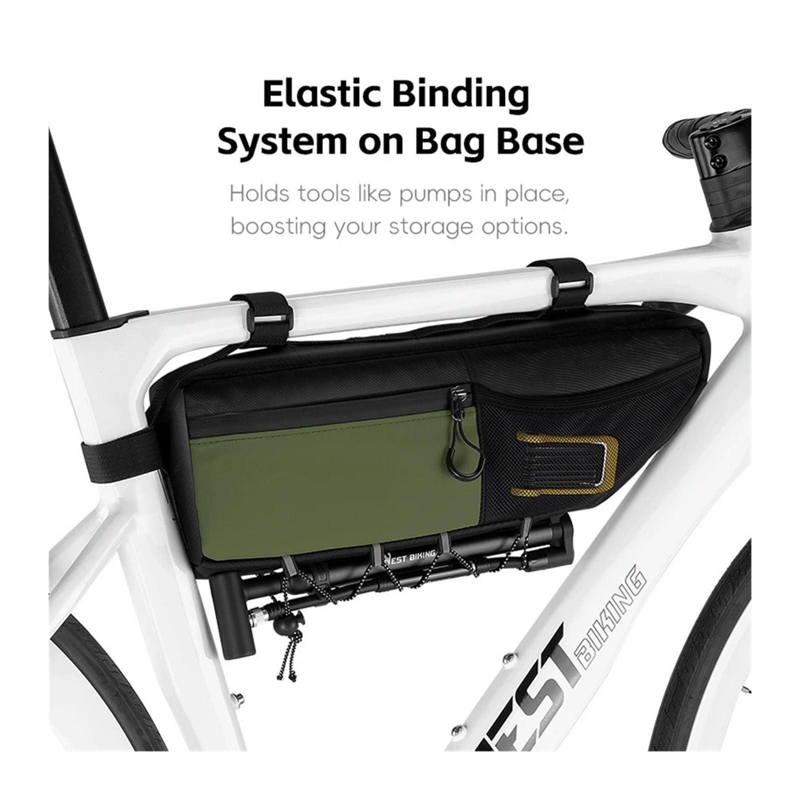 Borsa for telaio anteriore for bicicletta impermeabile da 1 pezzo da 2,6 litri