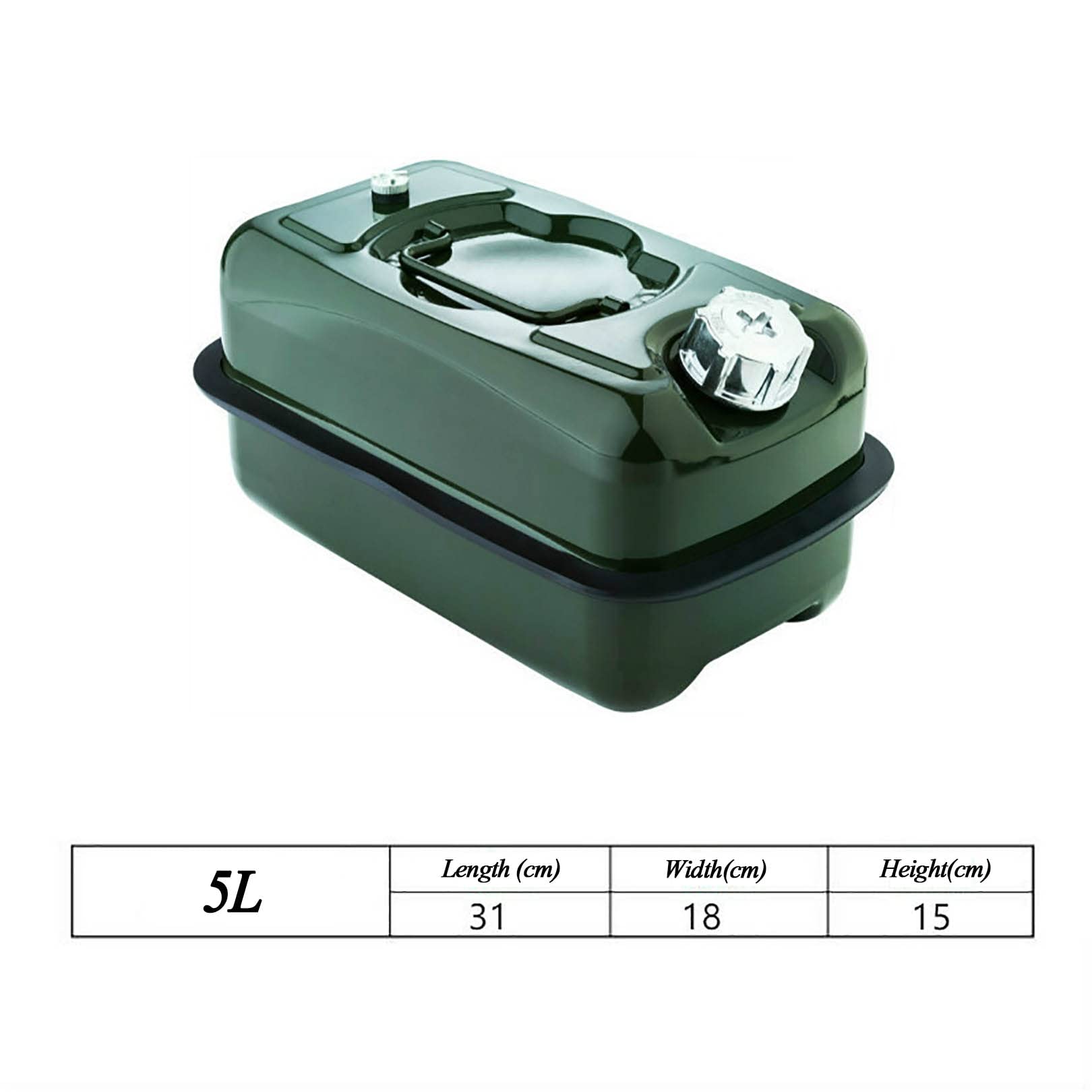 Bidon de Carburant pour Voiture, Essence, Diesel, réservoir avec réservoir d'équipement à Bec Flexible. Expédition de tôles laminées à Froid (Vert armée)
