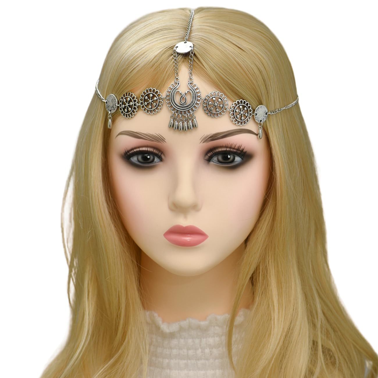 Silver Headband Rhinestone Headpiece Head Chain Fashion Hair Accessories Bohemia Headbands for Women and Girls HB000813 - Image 2