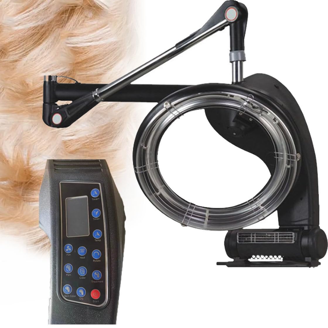 Orbiting Hair Dryer Wall Mounted Infrared Professional Hair Perm Color Accelerator Processor Temperature Adjustable for Hair Salon