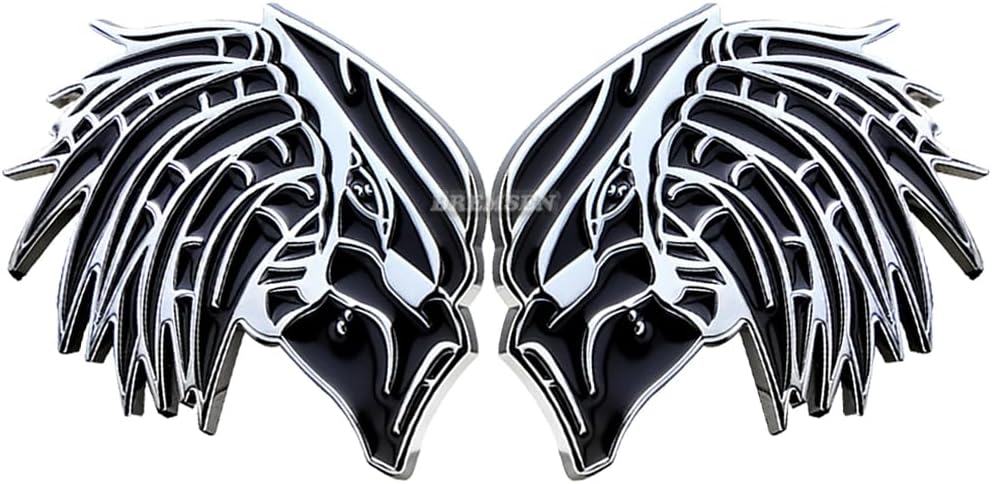 Xenomorph Metal Emblem Trunk Custom 3D Fender Rear Door Chrome Badge Decals Exterior Accessories Universal Fit for Automotive, SUV, Car, Motorcycle(Set of 2)(Chrome)