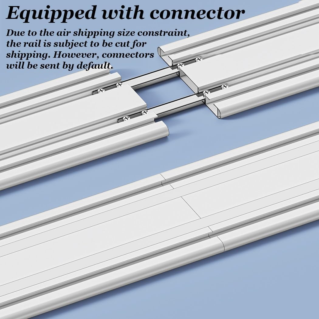 Double Curtain Rail Track System Aluminum Ceiling Set 70-600CM(135CM (4.4FT))