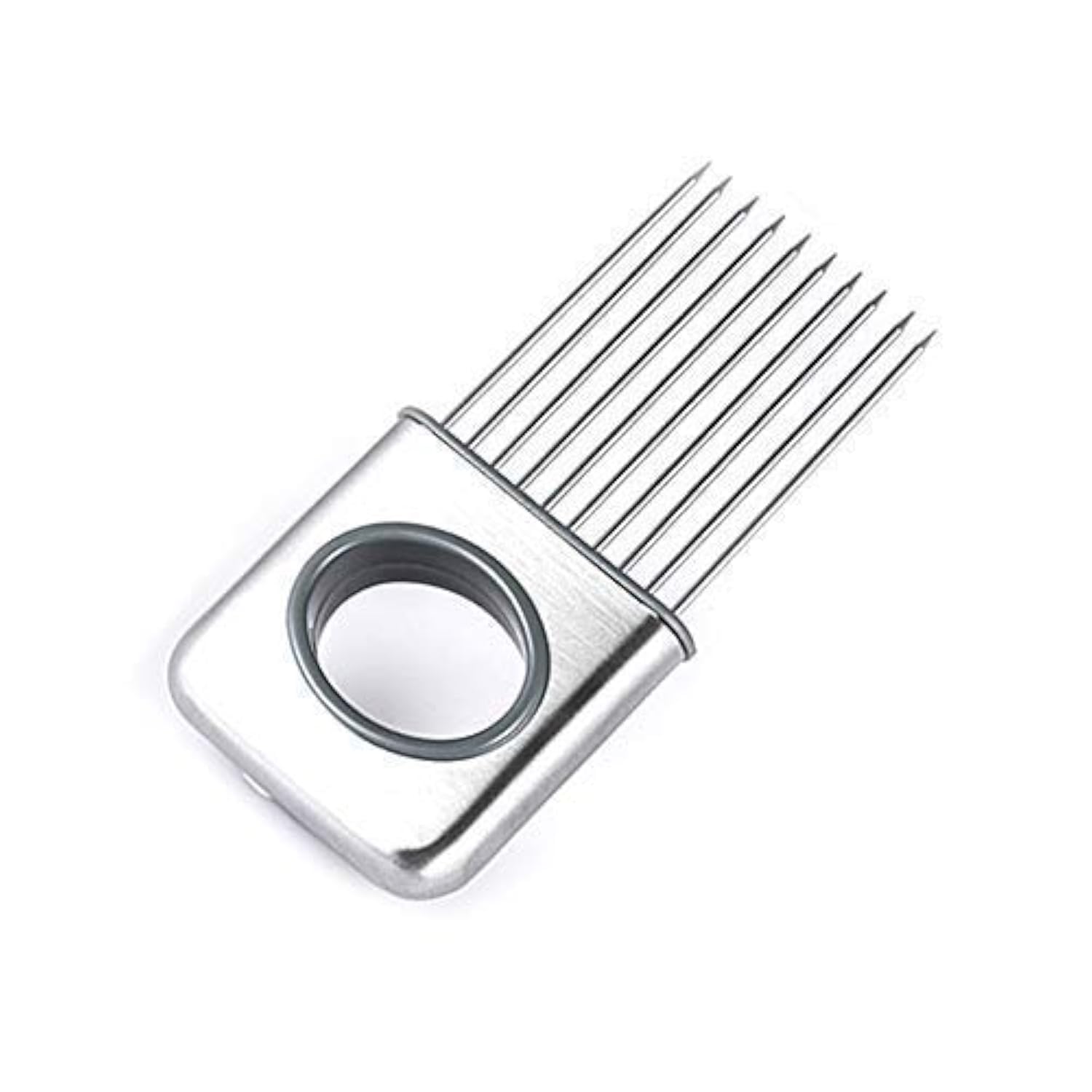 Stainless Steel Onion Cut Holder Slicer With 10 Even Prong Easy Hold Vegetable To Cut Tomato Lemon Potatoes And Loosen Meat Kitchen Tools(Silver)