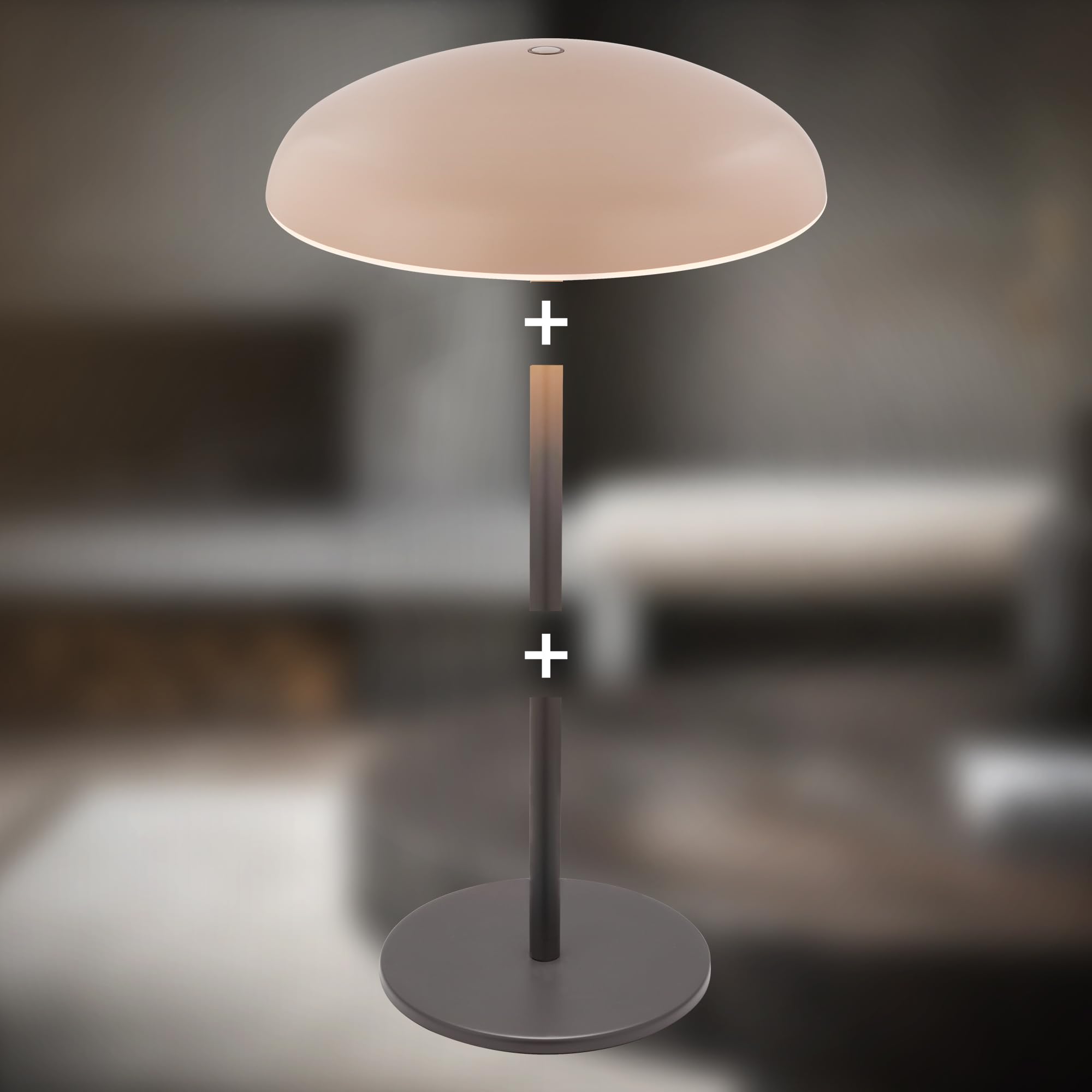 BRILONER Riffle Mini LED Tafellamp Snoerloos IP44 Met Lichtrand Touchdimmer Oplaadbare Batterij Bedlamp Lamp Batterij German Design Award Winner 8 5x20 Cm Umbra Zand 1909732125