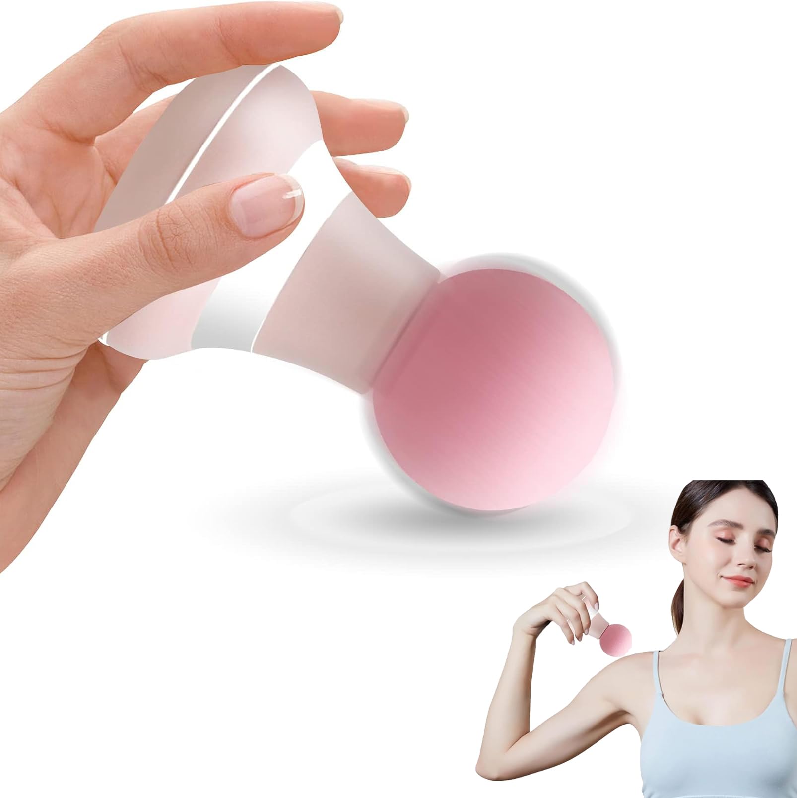 Xkimos Electric Handheld Massager Wand, Powerful 6 Speed Vibration Modes,Cordless Handheld and Portable,Suitable for Men & Women Shoulder,Neck and Back Massage (Pink)