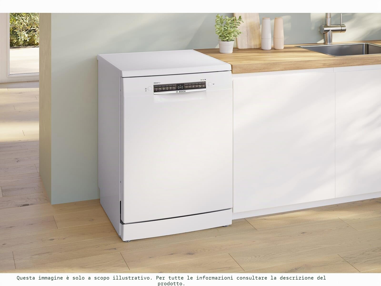 Bosch Serie 4 SMS4EMW06E - Lavastoviglie autoportante, 60 cm, colore: Bianco