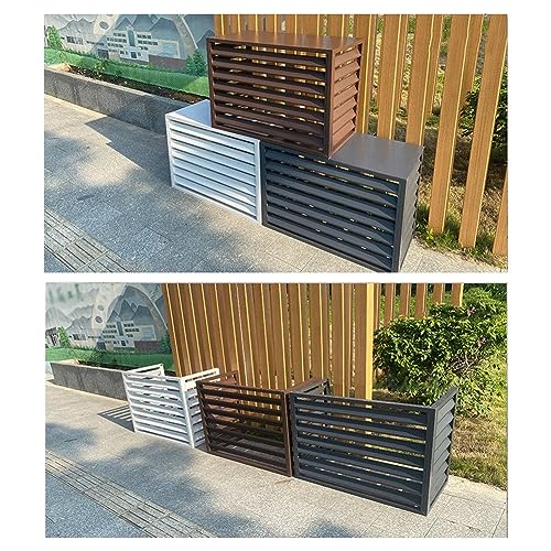 Carcasa de aluminio resistente gris para ocultar aire acondicionado con acabado de persianas 4