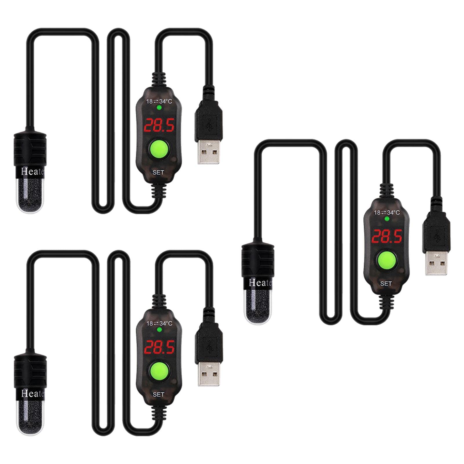 3X Regolatore di Temperatura Regolabile per Riscaldatore a LED per Acquari per Acquari