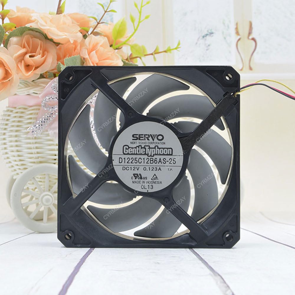 Compatible per SERVO D1225C12B6AS-25 12V 0.123A 12cm 12025 3-Wire Ventola Raffreddamento Ventilatore