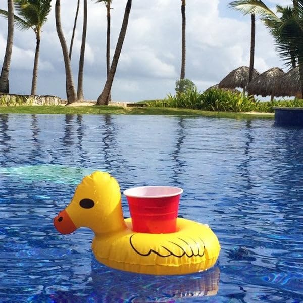 Inflatable Yellow Duck Shaped Floating Drink Holder-picture-13