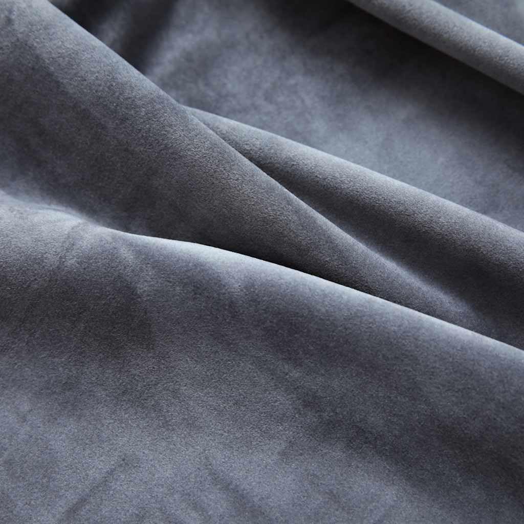 vidaXL 2X Tende Oscuranti con Anelli Classici Eleganti Moderne Tendaggi Casa Rivestimento Finestre Privacy in Metallo e Velluto 140x245cm Antracite
