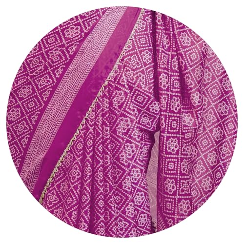 Image of MIRCHI FASHION Women Saree Leheriya Print Chiffon | Lightweight Traditional Sari for Farewell and Wedding Ceremonies with Unstitched Blouse Piece