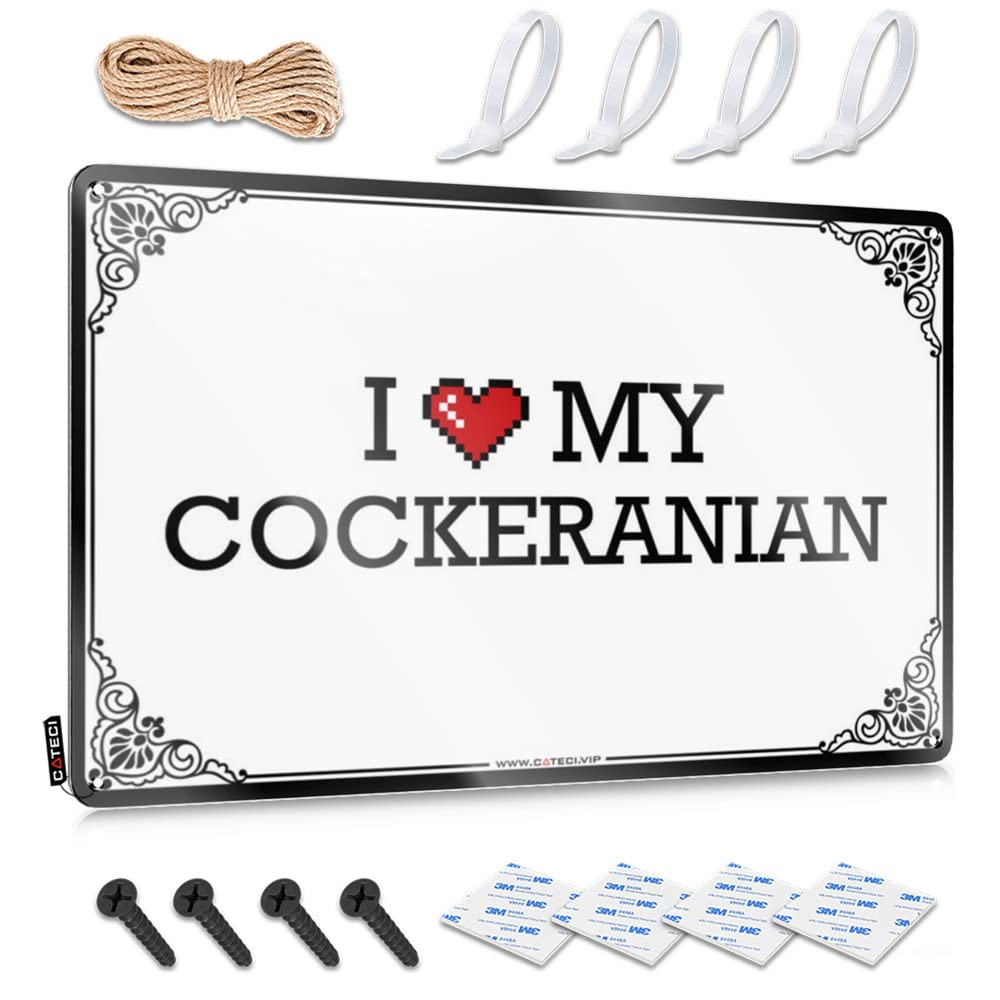 Cadeau Cockeranian : Plaque en métal vintage pour maison et ado