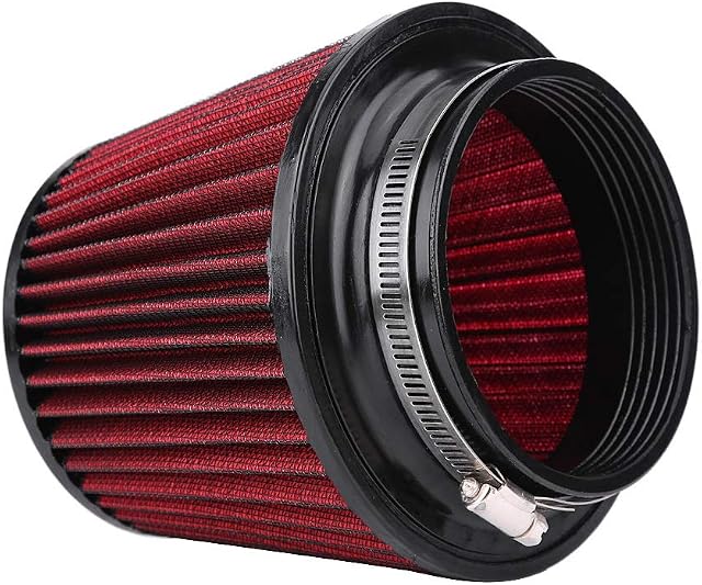 Ymiko Universal Car Air Filter High Flow Inlet Air Intake Round Cone Air Filter Cleaner Clamp-On Engine Air Filter (100mm)