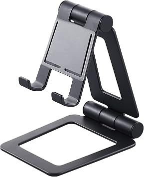 Elecom TB-DSCHALBK Tablet Stand, Aluminum Stand, Free Angle, Compatible with Nintendo Switch, 5 - 12.9 inches, Black