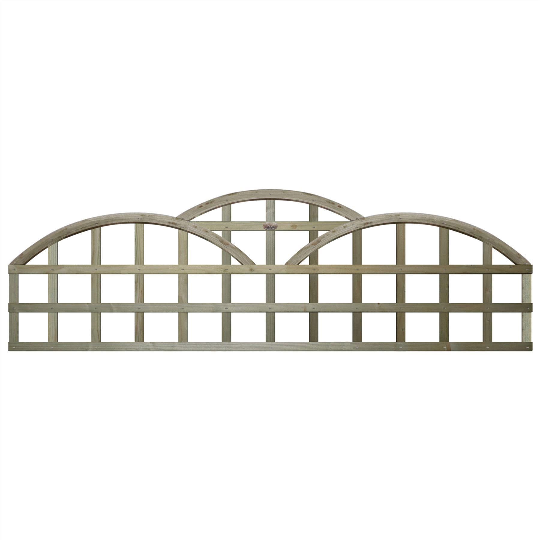 6ft x 1ft Triple-Dome Standard Square Wooden Trellis Panel Lattice