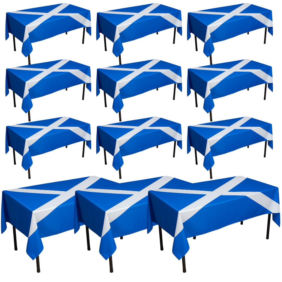 I LOVE FANCY DRESS Scotland Flag Tablecloth – St Andrew’s Cross Design – 5ft x 3ft Polyester Table Cover for Burns Night, St Andrew’s Day, Sporting Events & National Celebrations - Pack Of 12