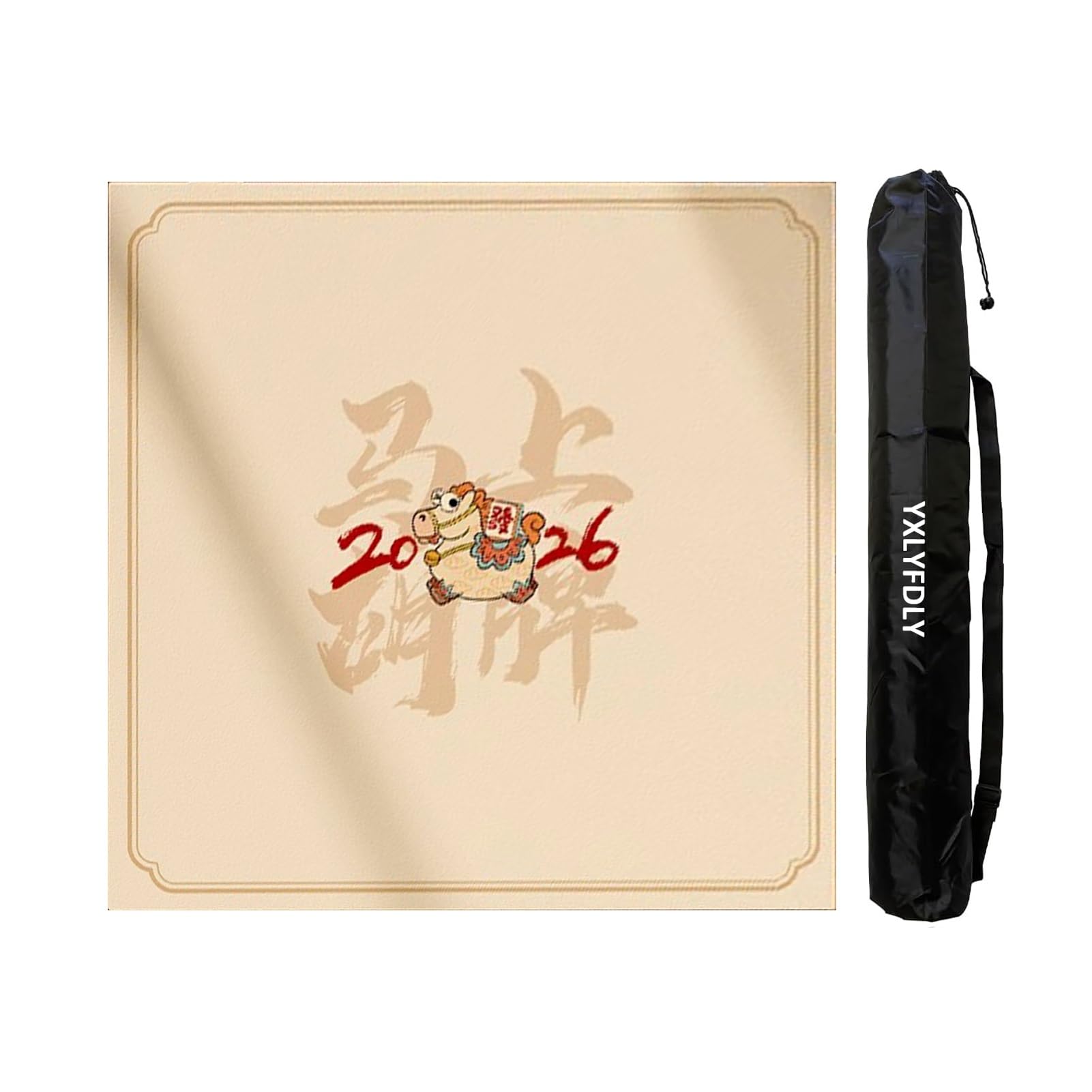 Tapis de Table de mah-Jong, Rouge Silencieux et réduction du Bruit avec Sac de Transport(140cm/55.11in)