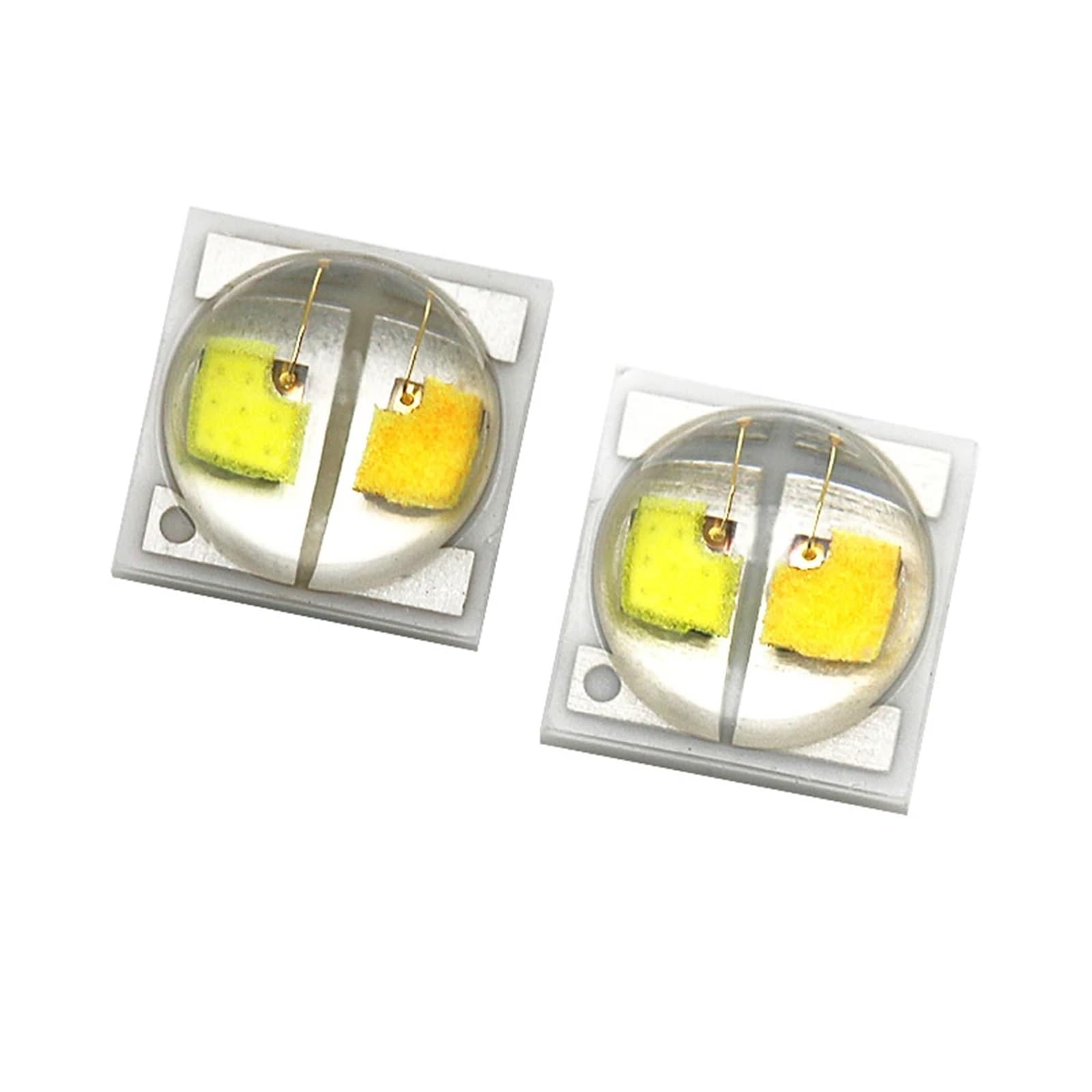 50pcs 3535 Dual Color LED Diodes High Power LED Chip 2W 2x1W White Yellow Red Green Blue UV Warm White for Bicyle Car Light (Red-Yellow)