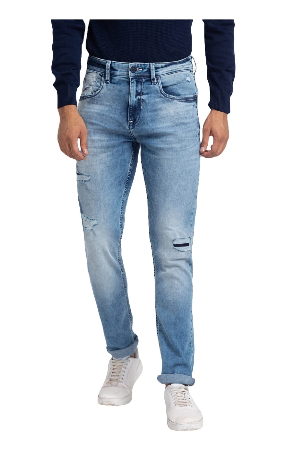 spykar Men's Mid Rise Regular Fit Cotton Jeans (MACT02BB115)-picture-23
